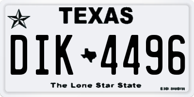 TX license plate DIK4496