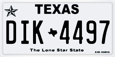 TX license plate DIK4497