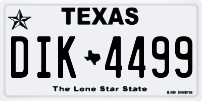 TX license plate DIK4499