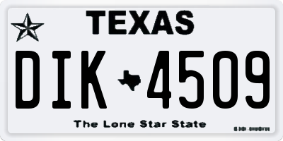 TX license plate DIK4509