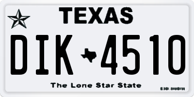 TX license plate DIK4510