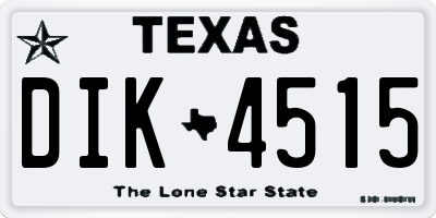 TX license plate DIK4515