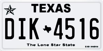 TX license plate DIK4516