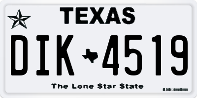 TX license plate DIK4519