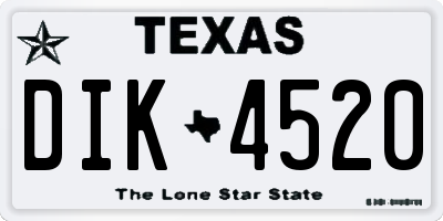 TX license plate DIK4520