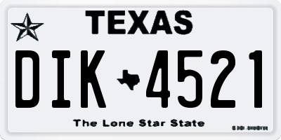 TX license plate DIK4521
