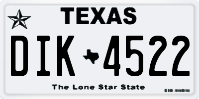 TX license plate DIK4522
