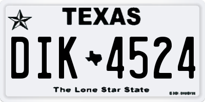 TX license plate DIK4524