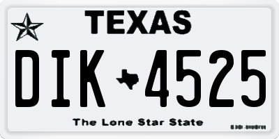 TX license plate DIK4525