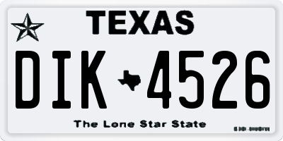 TX license plate DIK4526