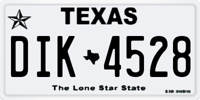 TX license plate DIK4528