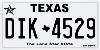 TX license plate DIK4529