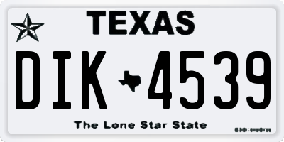 TX license plate DIK4539