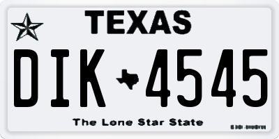 TX license plate DIK4545