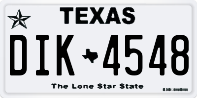 TX license plate DIK4548