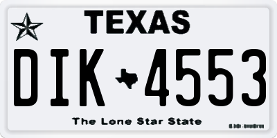 TX license plate DIK4553