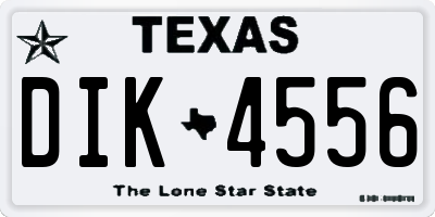 TX license plate DIK4556