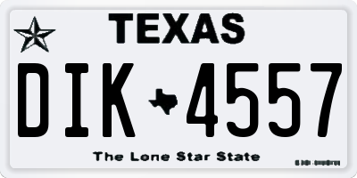 TX license plate DIK4557