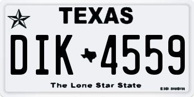 TX license plate DIK4559