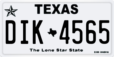 TX license plate DIK4565