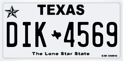 TX license plate DIK4569
