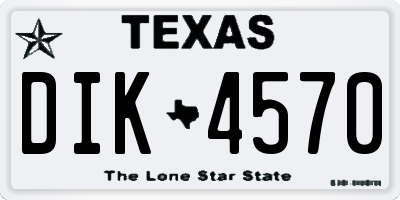 TX license plate DIK4570