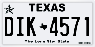 TX license plate DIK4571
