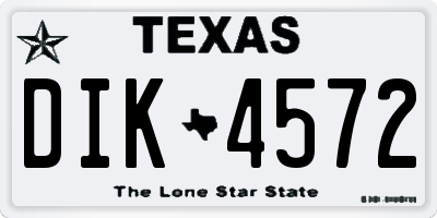 TX license plate DIK4572