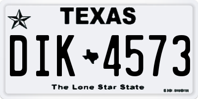 TX license plate DIK4573