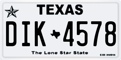 TX license plate DIK4578