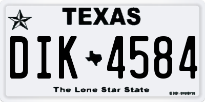 TX license plate DIK4584