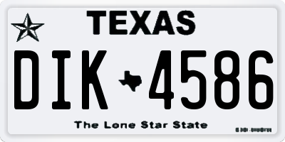 TX license plate DIK4586
