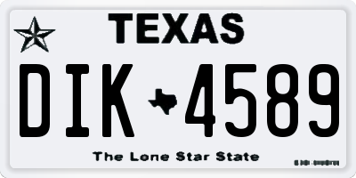 TX license plate DIK4589