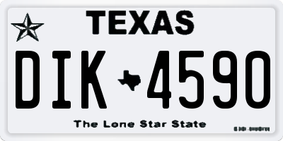 TX license plate DIK4590