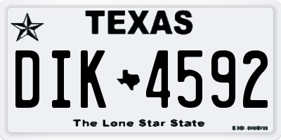 TX license plate DIK4592