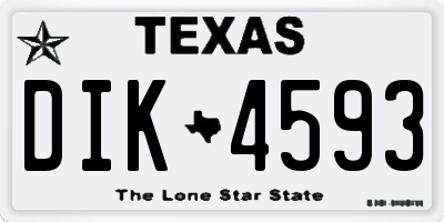 TX license plate DIK4593