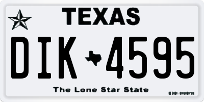TX license plate DIK4595