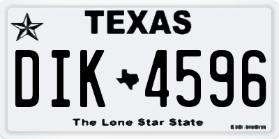 TX license plate DIK4596