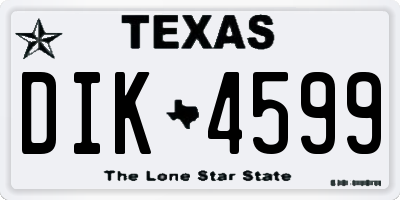 TX license plate DIK4599
