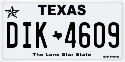 TX license plate DIK4609