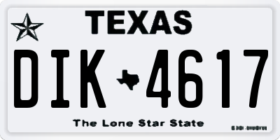 TX license plate DIK4617
