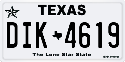 TX license plate DIK4619