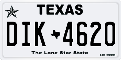 TX license plate DIK4620
