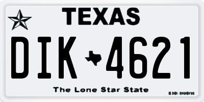 TX license plate DIK4621