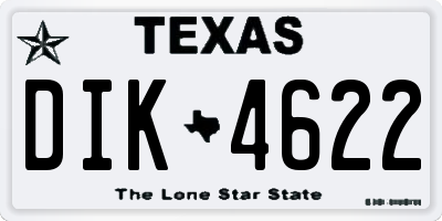 TX license plate DIK4622