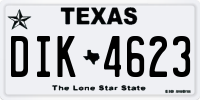 TX license plate DIK4623