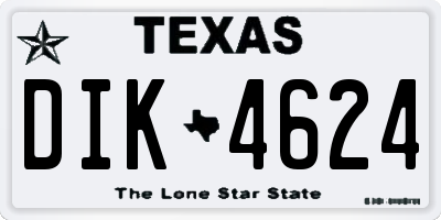 TX license plate DIK4624