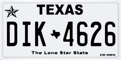 TX license plate DIK4626