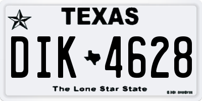 TX license plate DIK4628