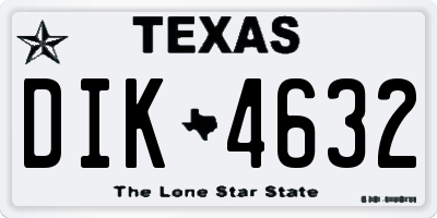 TX license plate DIK4632